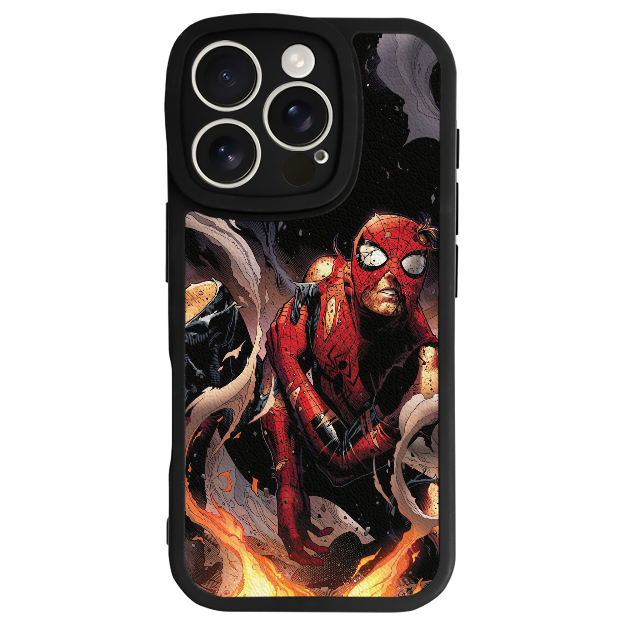 （画像用） Spider Man スパイダーマン 【iPhone 16シリーズ対応】シリコンスマホケース（レザー調） 材質：シリコン